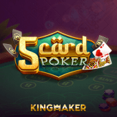 5 Card Poker game tile artwork with fanned poker hand