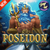 Poseidon slot tile artwork with trident god