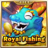 Royal Fishing game tile artwork with royal crest and net