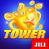 Tower game tile artwork with stacked tower
