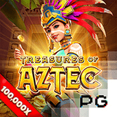Treasures of Aztec game tile artwork with pyramid relics