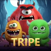 Tripe game tile artwork with triple motif