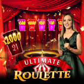 Ultimate Roulette live game tile artwork with spinning wheel